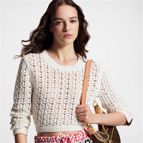 louis vuitton croche|Crochet Knit Cropped Pullover .